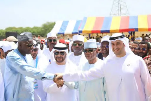 Public ceremony in Chad with Emirati partners, under the national colours